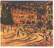 Ernst Ludwig Kirchner Tramway in Dresden Sweden oil painting artist